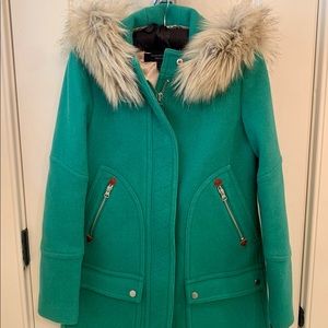 J. Crew Wool Chateau Parka - Emerald Green